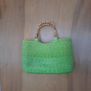 St. Johns Bay Green Wicker Purse